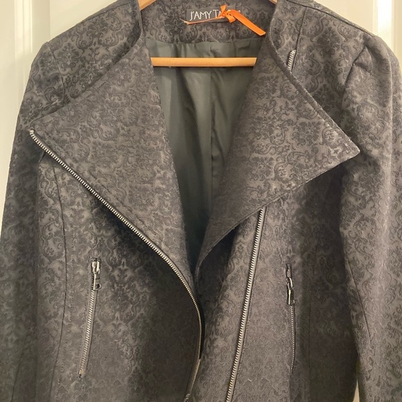 J’Amy Tarr black brocade moto jacket - Picture 5 of 6